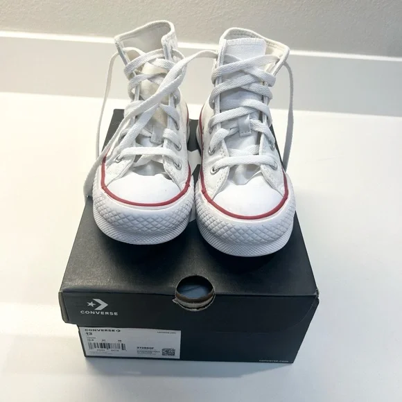 Converse White High-Top Platform Sneakers Size 13 - Picture 6 of 8